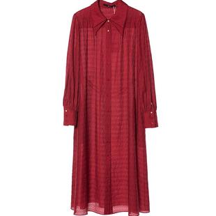 Distin Kidny/迪凯气质连衣裙秋季新款配腰带优雅遮肉裙子女