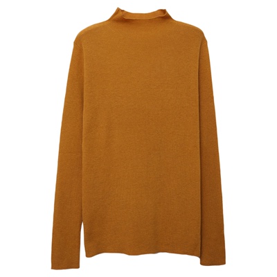 花吉B904白色半高领羊毛显瘦长袖打底衫女2025年新款秋冬针织衫