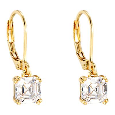 KREAM 镀金小方钻耳环男嘻哈小众设计感高级耳饰女欧美