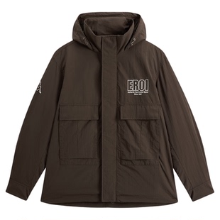 Kappa卡帕背靠背运动棉服男2026新款冬季连帽保暖外套防寒两件套