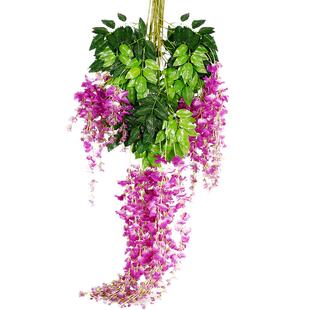 仿真紫藤花紫罗兰假花 长豆花吊顶装饰假花藤条婚庆装饰藤条花串