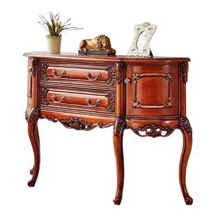 美式实木沙发背几玄关桌半圆欧式入户玄关台靠墙门厅进门装饰桌