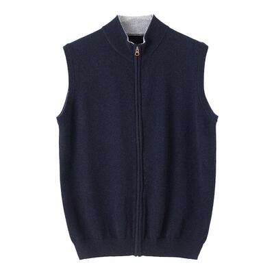 马甲背心男坎肩100%纯山羊绒衫