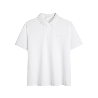 HIM汉崇  简约滴胶字母舒适商务休闲修身反领短袖POLO衫 2026春季