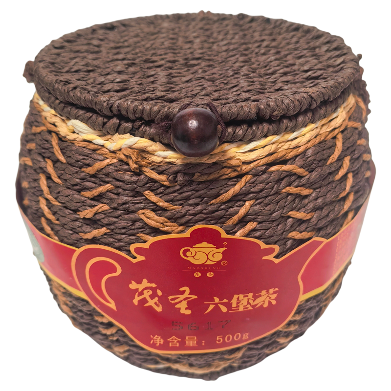 茂圣六堡茶金奖老茶500g藤篮装
