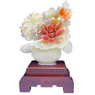 天然玉石山水摆件玉雕富贵如意摆设客厅玄关酒柜公司乔迁开业礼品