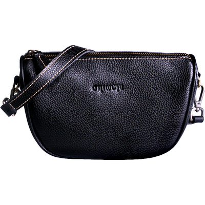 藏皮客头层牛皮饺子包斜挎包小包