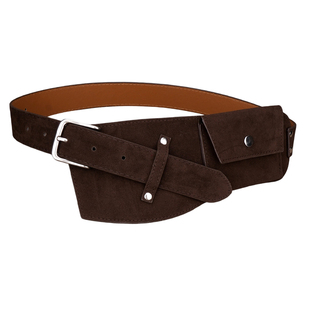 腰封女宽腰带配饰小众设计感腰包麂皮绒复古装饰配牛仔裤2025新款