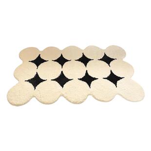 地毯客厅高级轻奢卧室床边毯奶油黑白沙发茶几毯毛绒垫子房间地垫