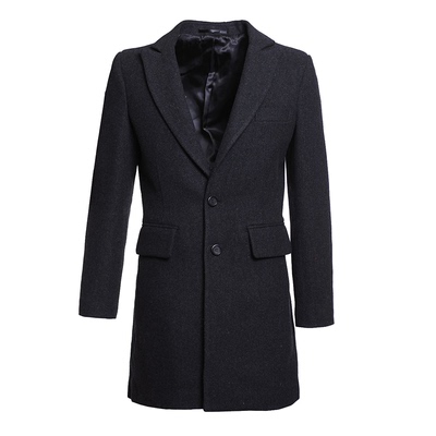 英伦风毛呢大衣加厚男士修身冬季