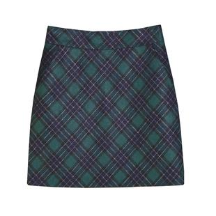 格子半身裙秋冬高腰复古a字短裙羊毛呢短裙半身裙秋冬百搭显瘦女
