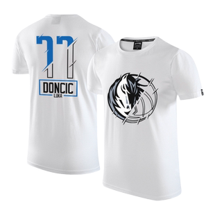 独行侠卢卡东契奇77号球衣t恤男美式篮球训练服运动风短袖纯棉夏