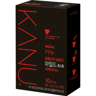 麦馨KANU卡奴黑咖啡无蔗糖中深度烘焙韩国进口速溶咖啡粉10条盒装