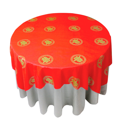 一次性桌布结婚红色婚宴加厚台布