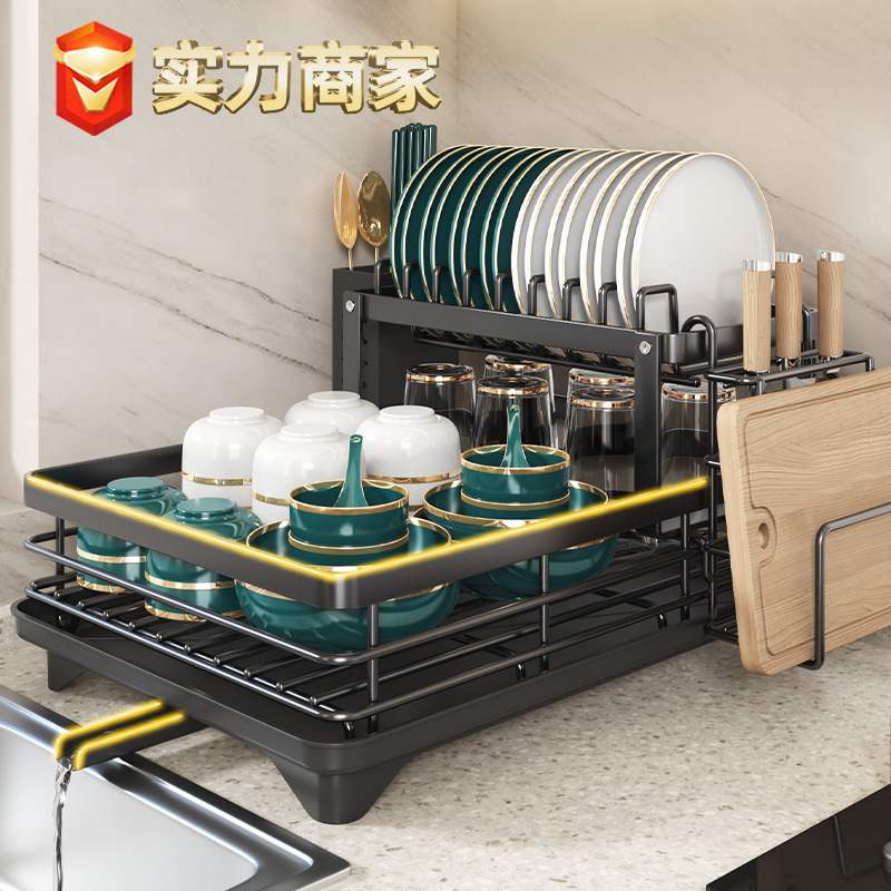 新品 水槽置物架厨房沥水架 旋转碗架碗盘架碗碟收纳架洗碗槽碗筷