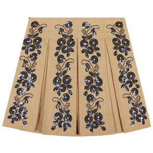 落落狷介 短裙半身裙2026年新款设计感小众百褶裙小个子裙子亮片