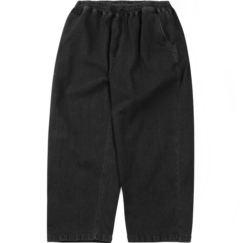 纺布者春秋加肥加大裤子男宽松休闲大码牛仔裤胖子百搭纯色直筒裤