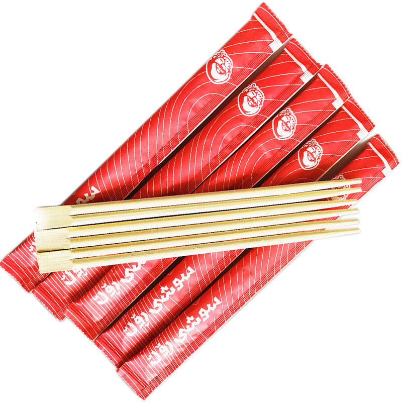 独立包装尖头连体一次性双生扁筷酒店快餐外卖打包碳化火锅精品竹