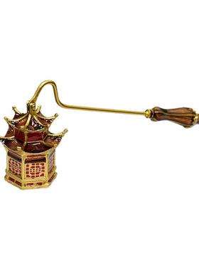 亭子雀鸟复古手工珐琅镶钻灭烛器香薰蜡烛工具家用装饰工艺品摆件