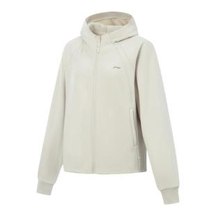 李宁加绒卫衣女保暖开衫2025年冬季新款休闲健身外套AWDV944