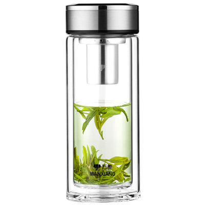 万象双层玻璃杯便携水杯隔热车载泡茶男女大容量高档杯子V48/V49