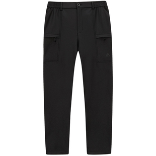 安踏大地之壳3.0丨户外防泼水运动长裤男士冬季加绒工装直筒裤子