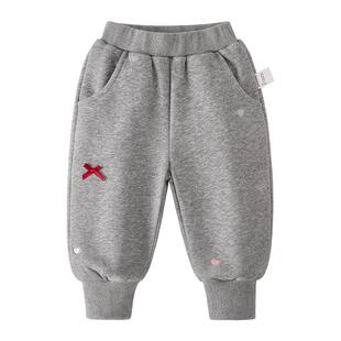 [抗菌远红外]女童卫裤冬宝宝加绒小童秋冬束脚裤2026新款儿童裤子