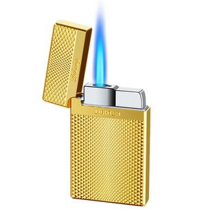 防风可充气直冲打火机男士高档朗声钢音电子可定制刻字送男友礼物