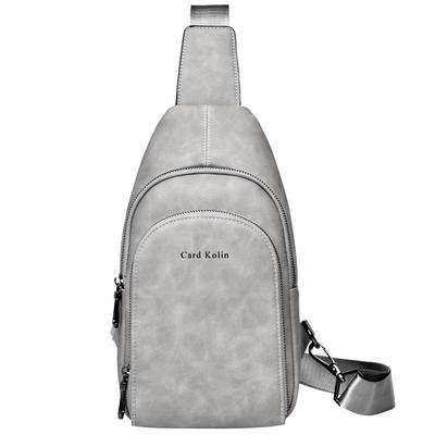 胸包复古简约磨砂皮斜挎包潮流包