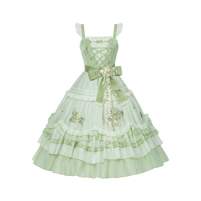 来信与诗·青提 ｜WP原创副牌田园青提刺绣op/jsk大摆lo裙双子夏