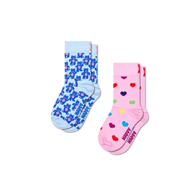 【春秋款】Happy Socks多巴胺儿童袜子可爱中筒袜小学生袜子2双装