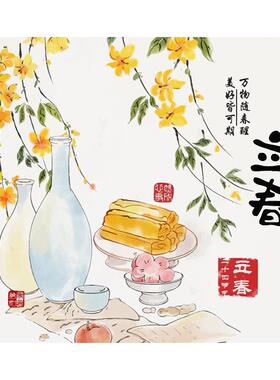 丙烯新中式二十四节气数字油画