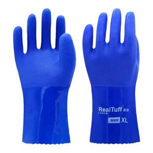东亚手套806 耐油蓝色橡胶防滑浸塑加厚耐磨耐酸碱杀鱼劳保不臭手