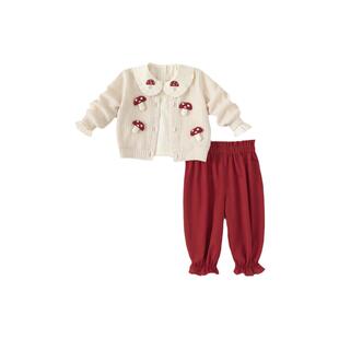 女童套装2026春季新款儿童套装毛衣开衫套装女宝春秋套装女孩衣服