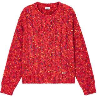 【含绵羊毛】Juicy Couture橘滋针织衫女绞花毛衣