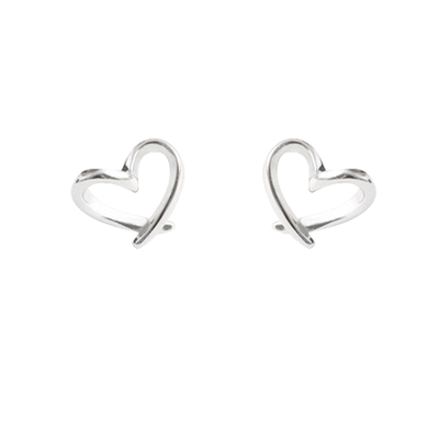 925纯银mini交叉小爱心耳钉