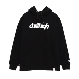 ChillHigh 黄俊捷同款 经典款潮牌加绒连帽套头卫衣男女宽松帽衫