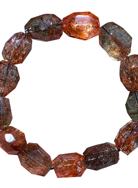 天然顺发云母黑金超随形单圈手链