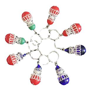 凉山西昌彝族耳环两红珠水滴状民族风耳环红彩珠耳环抗过敏耳坠