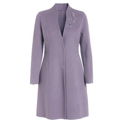 简爱诺修身绣花双面呢羊毛大衣