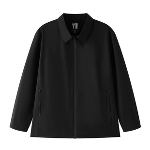 半墨大码男装翻领干部行政夹克男士2025秋季新款防水商务外套宽松