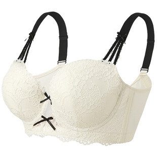 倾慕 聚拢内衣女大胸显小胸收副乳上托防下垂大罩杯胸罩 大码文胸