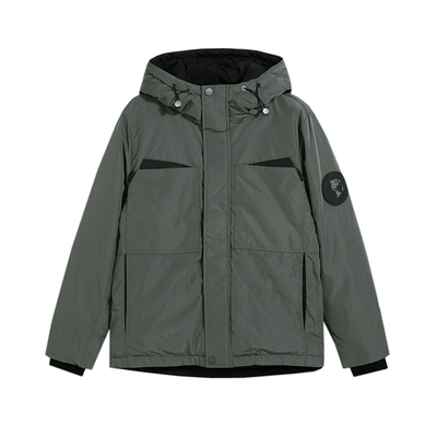 白鸭绒羽绒服男宽松大码短款外套