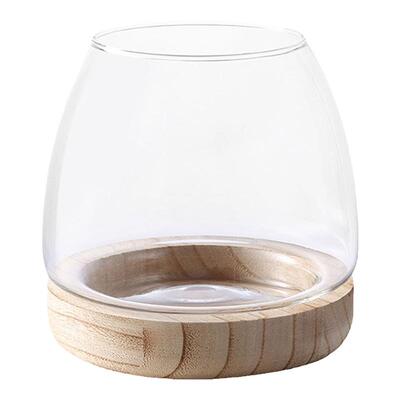 透明超白鱼缸小型金鱼缸实木底座