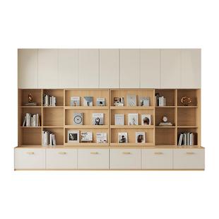 定制高端去客厅化书柜一体整墙到顶卡座储物柜电视机柜背景墙原木