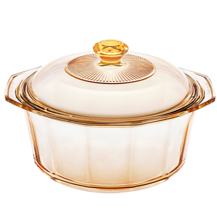 美国康宁耐高温晶彩玻璃锅VSD-5/3.5L/2.25L汤锅炖锅粥晶钻奶锅