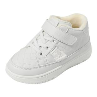 泰兰尼新款女宝宝加绒保暖软底小白鞋防踢高帮板鞋运动休闲机能鞋