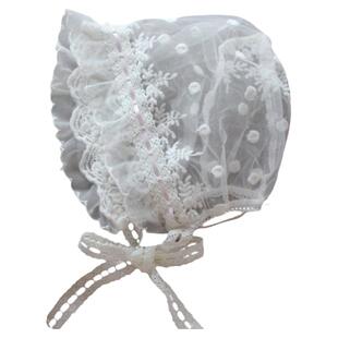 网红婴儿帽子春夏薄款ins洋气花边外出新生遮脑门心女宝宝遮阳帽