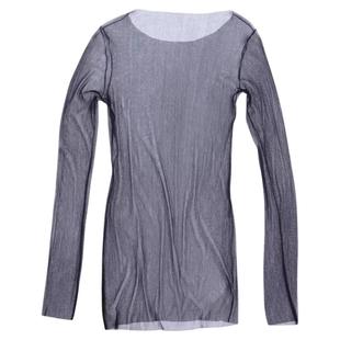 西班牙小众薄如蝉翼真丝网纱透明高领内搭长袖打底衫上衣女桑蚕丝