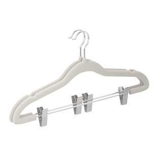 植绒衣架带夹子家用无痕挂衣裤架神器衣柜挂裤子裙子专用防滑裙夹